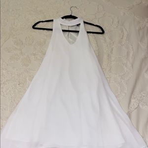 White chiffon shift dress